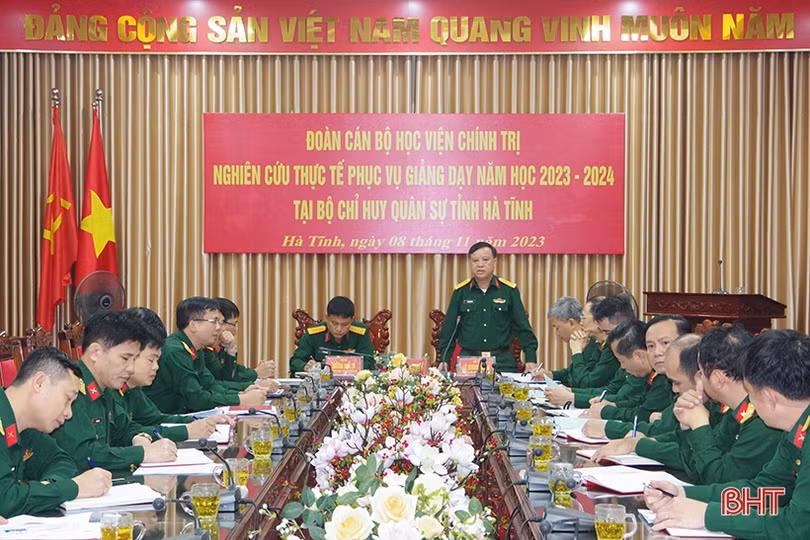 Nghiên cứu thực tế nhiệm vụ quân sự, quốc phòng tại Hà Tĩnh