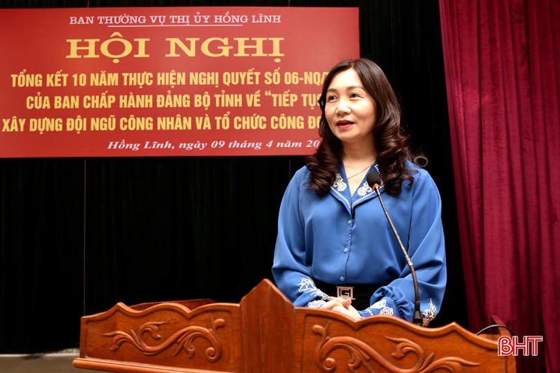 Phó Trưởng ban Thường trực Ban Dân vận Tỉnh uỷ Nguyễn Mai Thuỷ phát biểu tại hội nghị DT_DSC7646.jpg