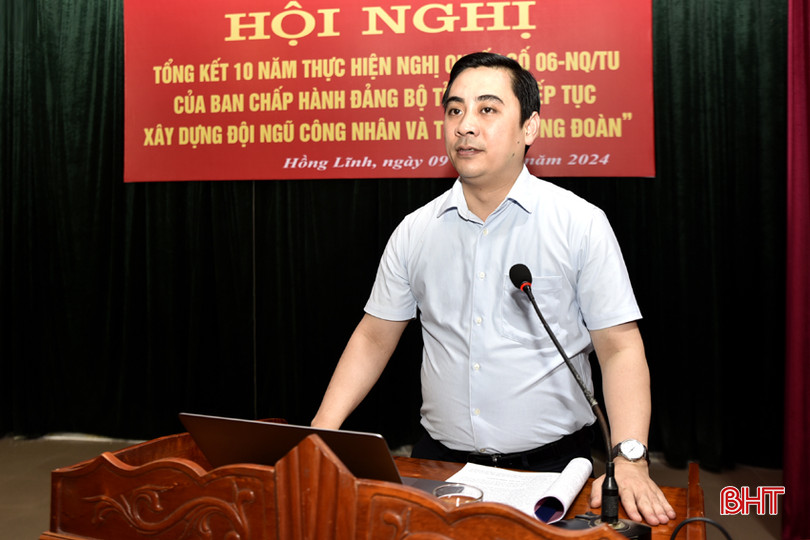 Bí thư Thị uỷ Hồng Lĩnh Lê Thành Đông phát biểu chỉ đạo hội nghị DT _DSC7664.jpg