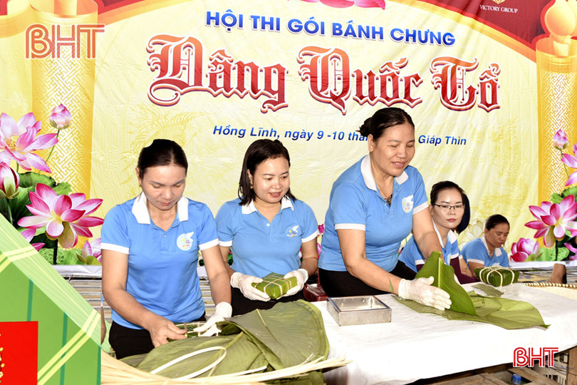 Thị xã Hồng Lĩnh tổ chức Hội thi Gói bánh chưng dâng Quốc Tổ vào ngày 17/4. DT 1.jpg