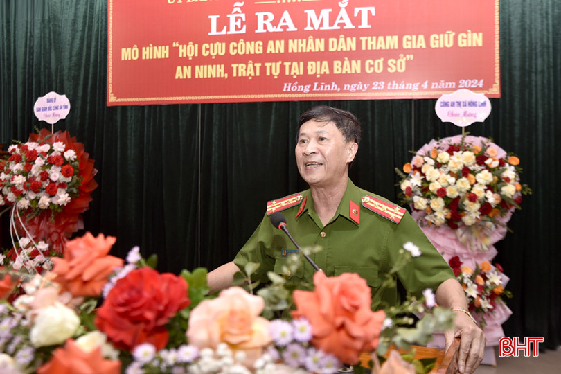 Đại tá Đặng Hoài Sơn - Phó Giám đốc Công an tỉnh phát biểu tại lễ ra mắt DT_DSC8838.jpg