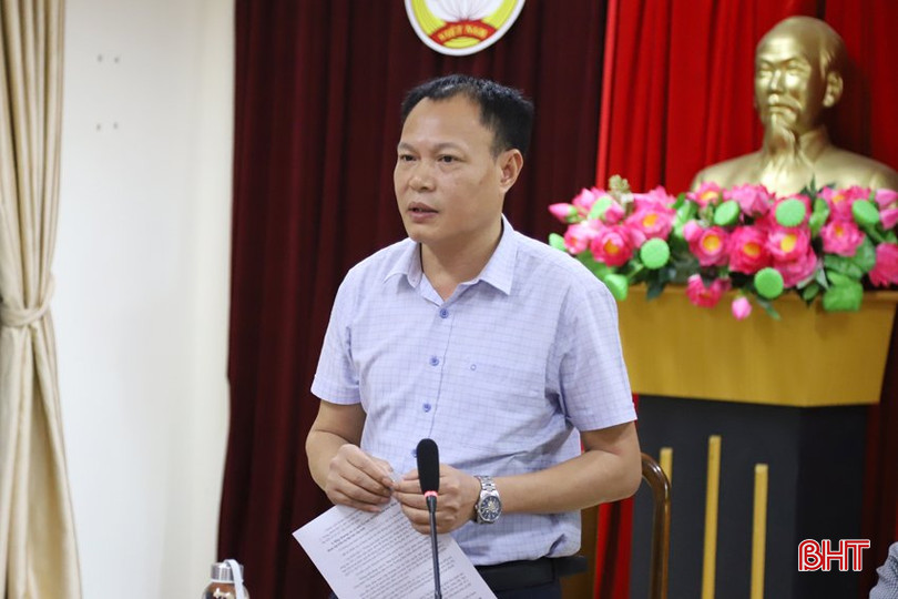 Phó Chủ tịch Ủy ban MTTQ tỉnh Thái Ngọc Hải báo cáo các nội dung cần rút kinh nghiệm trong công tác tổ chức đại hội mặt trận cấp huyện. 3.jpg