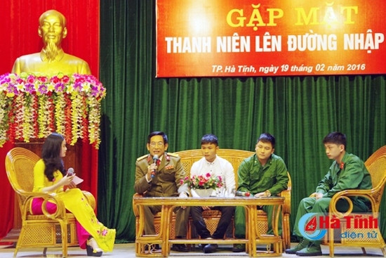 Thành đoàn và Ban CHQS thành phố Hà Tĩnh phối hợp tổ chức đêm giao lưu, gặp mặt tiễn thanh niên lên đường nhập ngũ năm 2016. Thành đoàn và Ban CHQS thành phố Hà Tĩnh phối hợp tổ chức đêm giao lưu, gặp mặt tiễn thanh niên lên đường nhập ngũ năm 2016.