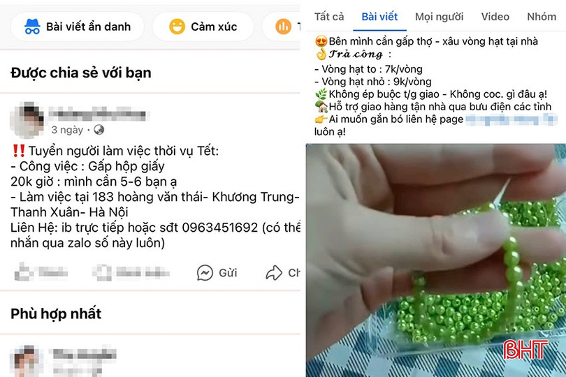 Những tin bài tuyển dụng "việc nhẹ, lương cao" xuất hiện tràn lan trên mạng xã hội. bqbht_br_img-5934-copy.jpg