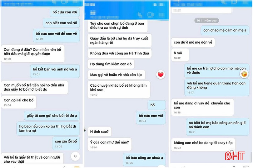 Các đối tượng lừa đảo "ép" một nam thanh niên trên địa bàn xã Đức Thịnh nhắn tin với gia đình để lừa đảo chiếm đoạt tiền. bqbht_br_img-2155.jpg