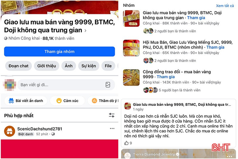 Vàng cũng được mua bán rầm rộ trên các trang mạng xã hội. bqbht_br_441a1b99-1319-46da-ad67-048566c9e90a-copy.jpg