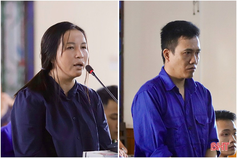 Vợ chồng bị cáo Mai Chí Phương và Võ Thị Thành tại phiên xử sơ thẩm. c2.jpg