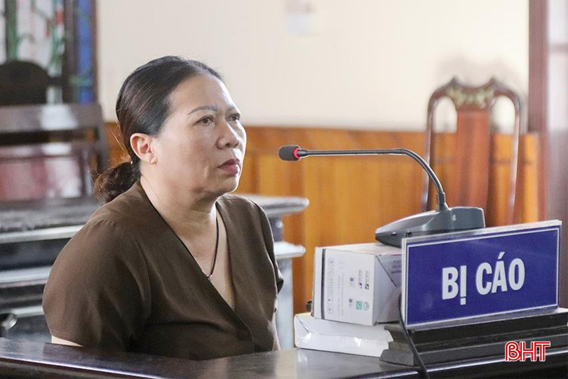Bị cáo Nguyễn Thị Hiển (SN 1970, TDP 13, thị trấn Lâm, huyện Ý Yên, tỉnh Nam Định) tại tòa. IMG_0145 copy.jpg