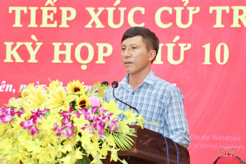 Cử tri Phan Xuân Ái - Chủ tịch Ủy ban MTTQ xã Yên Hoà kiến nghị nội dung liên quan đến công tác vận hành chính quyền địa phương hai cấp. bqbht_br_img-4830-copy.jpg