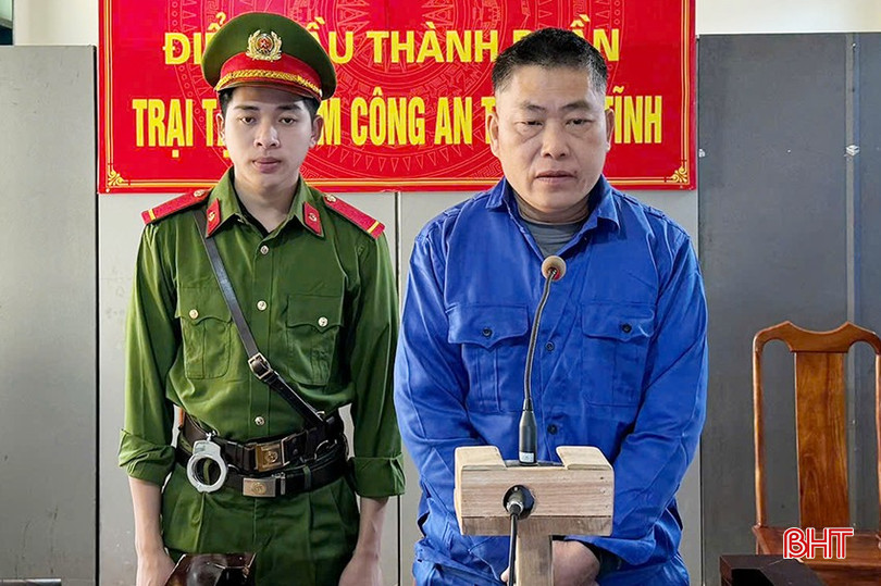 Bị cáo Nguyễn Văn Hảo tại phiên xử sơ thẩm hình sự trực tuyến do Toà án nhân dân TP Hà Tĩnh mở. bqbht_br_f15f019380ca309469db-copy.jpg