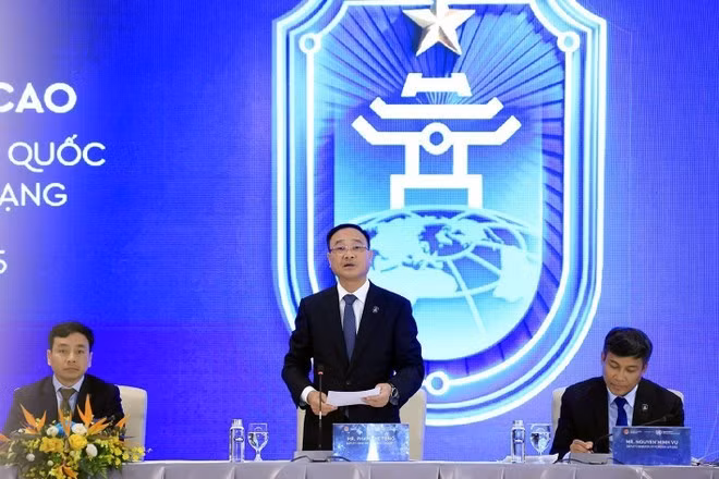 Thượng tướng Phạm Thế Tùng, Thứ trưởng Bộ Công an phát biểu tại buổi họp báo. (Ảnh: Tuấn Anh/TTXVN)