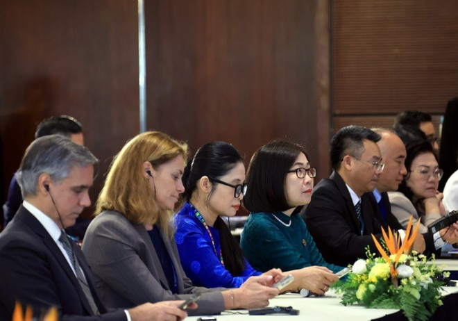 Các đại biểu tham gia buổi họp báo. (Ảnh: Tuấn Anh/TTXVN) Các đại biểu tham gia buổi họp báo. (Ảnh: Tuấn Anh/TTXVN)