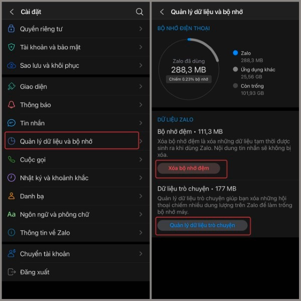 Chọn Xóa bộ nhớ đệm