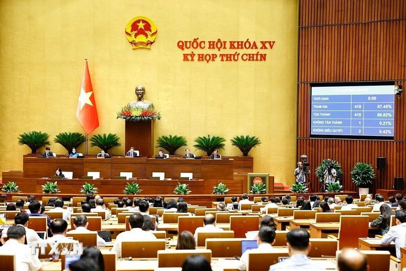 Quốc hội biểu quyết thông qua Luật sửa đổi, bổ sung một số điều của Luật Bầu cử đại biểu Quốc hội và đại biểu Hội đồng Nhân dân. (Ảnh: Doãn Tấn/TTXVN) 2406-luat-bau-cu-quoc-hoi.jpg