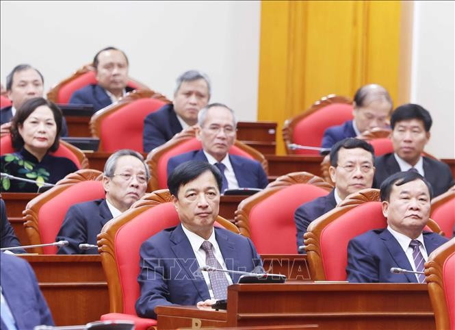 Các đại biểu dự phiên bế mạc Hội nghị lần thứ 14 Ban Chấp hành Trung ương Đảng khóa XIII. Ảnh: Thống Nhất/TTXVN