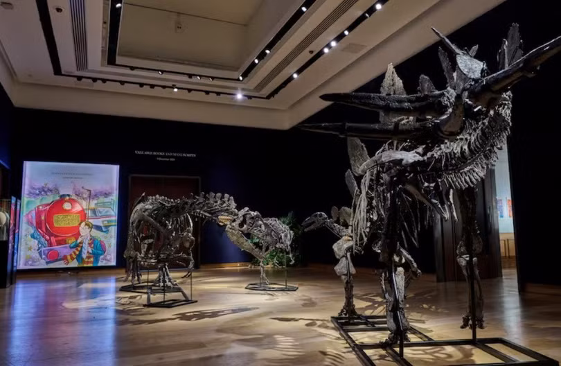 Hóa thạch khủng long được trưng bày tại nhà đấu giá Christie's ở London, Anh. Ảnh: REUTERS