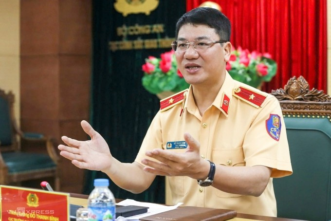 Thiếu tướng Đỗ Thanh Bình chia sẻ một số hướng đi của cảnh sát giao thông trong thời gian tới. Ảnh: Việt An Thiếu tướng Đỗ Thanh Bình chia sẻ một số hướng đi của cảnh sát giao thông trong thời gian tới. Ảnh: Việt An