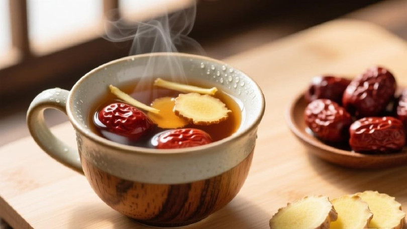 Trà gừng táo đỏ giúp tăng hiệu quả giữ ấm cơ thể trong mùa đông.