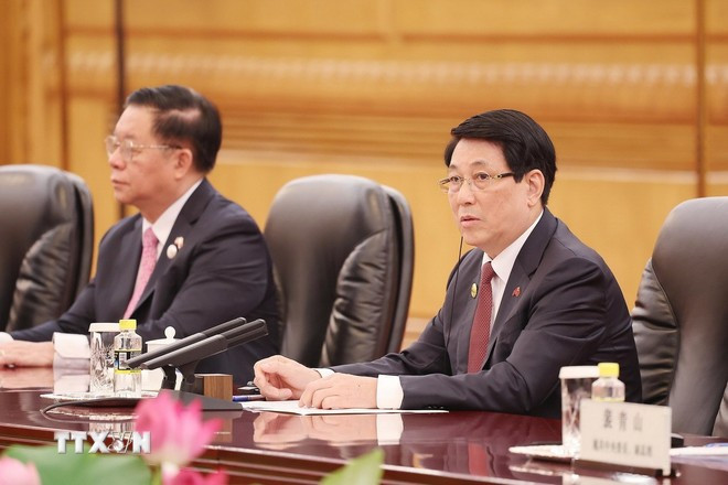 Chủ tịch nước Lương Cường phát biểu. (Ảnh: Lâm Khánh/ TTXVN) Chủ tịch nước Lương Cường phát biểu. (Ảnh: Lâm Khánh/ TTXVN)