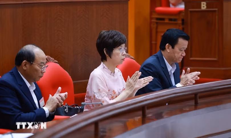 Các đại biểu tham dự khai mạc Hội nghị lần thứ 10 Ban Chấp hành Trung ương Đảng Cộng sản Việt Nam khóa XIII. (Ảnh: Dương Giang/TTXVN)