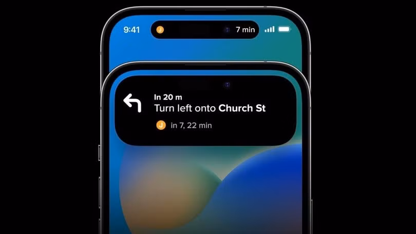 Thiết kế Dynamic Island trên điện thoại iPhone. Ảnh: Apple.