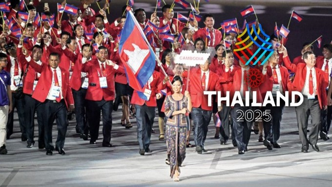 Đoàn Thể thao Campuchia diễu hành tại Lễ khai mạc SEA Games 32 ở Campuchia năm 2023. Ảnh: Thairath Đoàn Thể thao Campuchia diễu hành tại Lễ khai mạc SEA Games 32 ở Campuchia năm 2023. Ảnh: Thairath