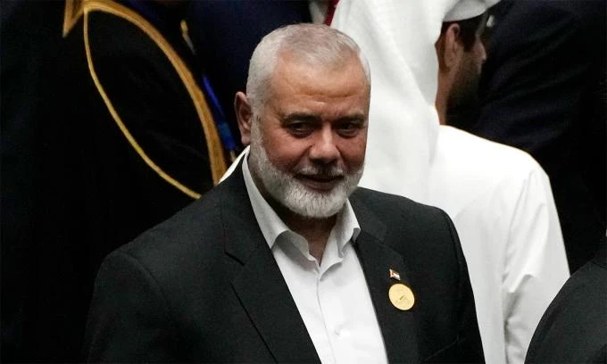 Thủ lĩnh Hamas Ismail Haniyeh tại Tehran, Iran ngày 30/7. Ảnh: AP