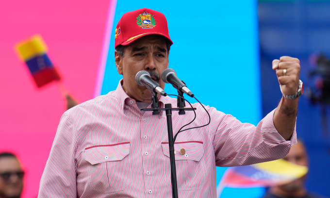 Tổng thống Maduro phát biểu tại Caracas hôm 1/12. Ảnh: AP