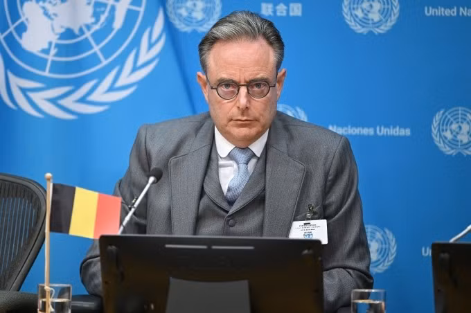 Thủ tướng Bỉ Bart De Wever phát biểu tại New York, Mỹ, ngày 22/9. Ảnh: AFP