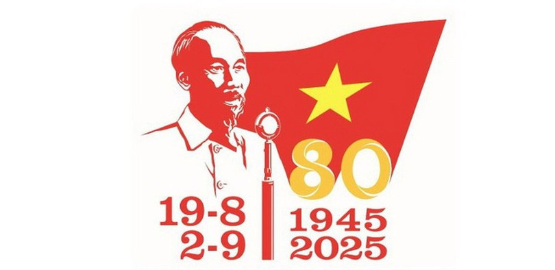 Mẫu logo chính thức cho hoạt động kỷ niệm 80 năm Cách mạng tháng Tám và Quốc khánh. (Ảnh: TTXVN phát) 0507-logo-80-nam-quoc-khanh.jpg