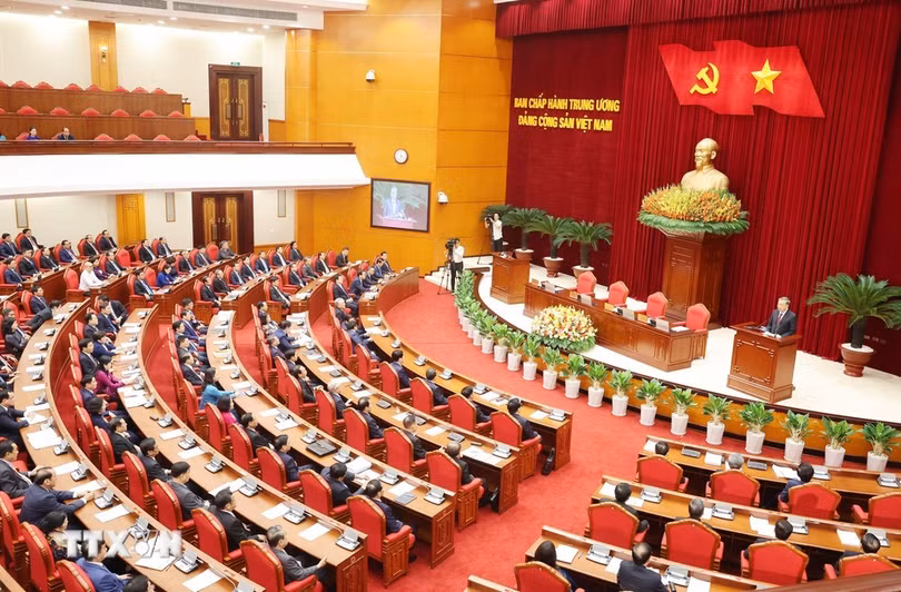 Phiên bế mạc Hội nghị Trung ương lần thứ 10, khóa XIII. (Ảnh: Trí Dũng/TTXVN)