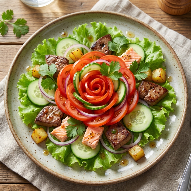 Cà chua kết hợp với dưa chuột là món ăn phổ biến.