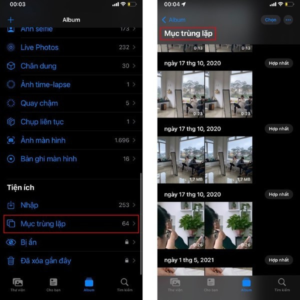Chọn Mục trùng lặp (Duplicates) Chọn Mục trùng lặp (Duplicates)