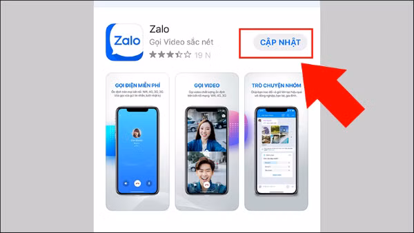 Tải lại hoặc cập nhật ứng dụng Zalo