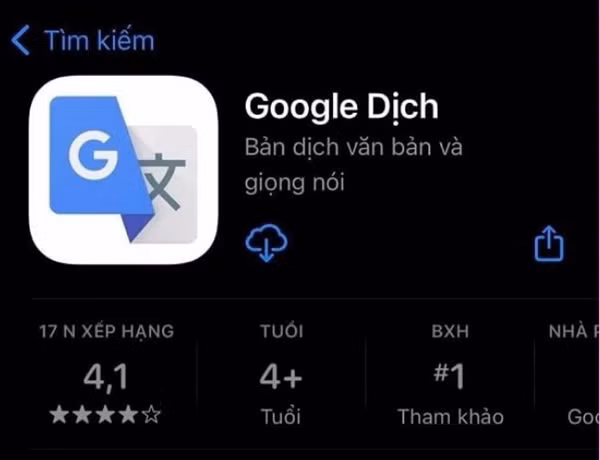 Cài đặt ứng dụng Google Translate (Google Dịch) từ App Store về thiết bị iOS của mình