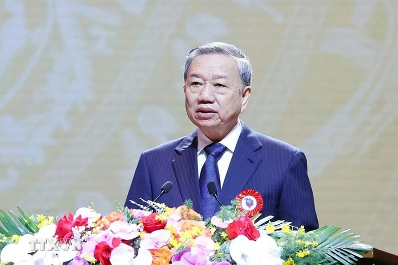 Tổng Bí thư Tô Lâm phát biểu tại Lễ kỷ niệm 100 năm Ngày Báo chí cách mạng Việt Nam. (Ảnh: Thống Nhất/TTXVN) tong-bi-thu-to-lam-du-le-ky-niem-100-nam-ngay-bao-chi-cach-mang-viet-nam-8104836-5.jpg