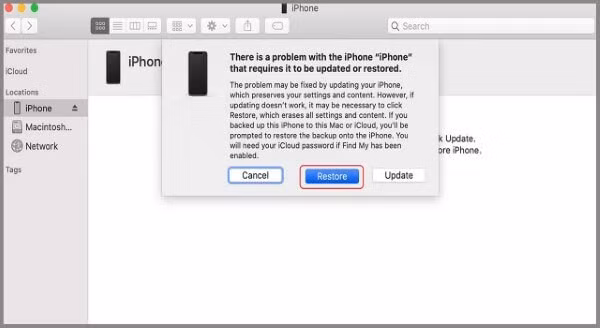 Chọn Khôi phục (Restore)