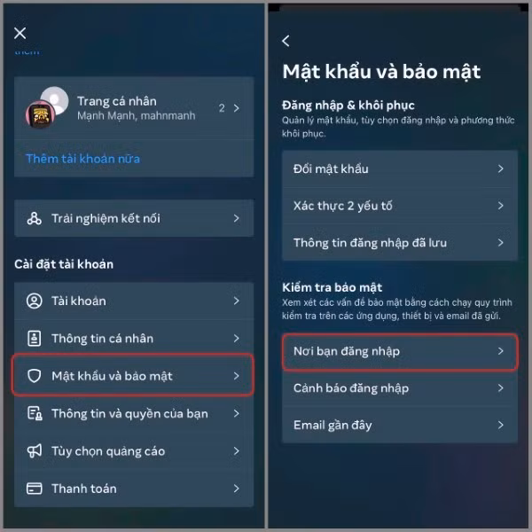 Chọn Nơi bạn đăng nhập