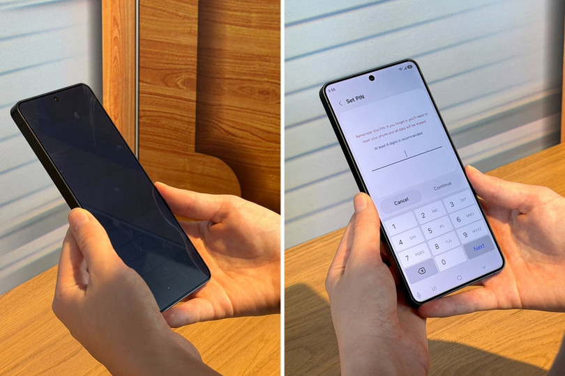 So sánh góc nhìn màn hình của S26 Ultra khi kích hoạt Privacy Display. Ảnh: WSJ.