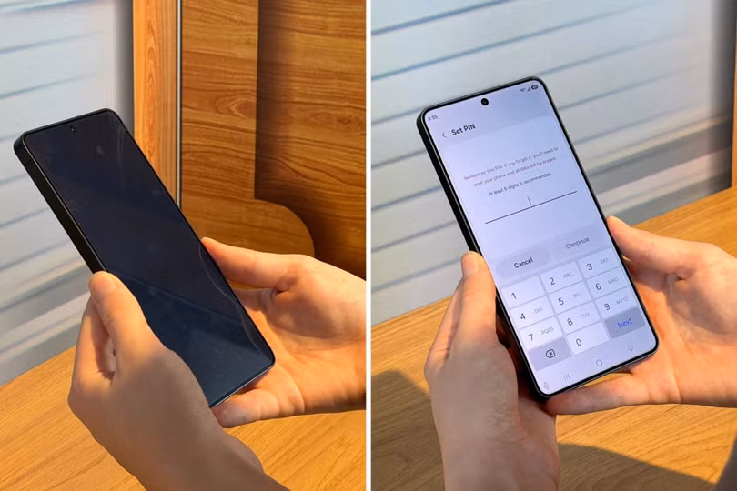 So sánh góc nhìn màn hình của S26 Ultra khi kích hoạt Privacy Display. Ảnh: WSJ.