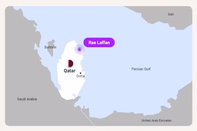 Vị trí khu phức hợp Ras Laffan. Đồ họa: Oil and Gas Middleeast
