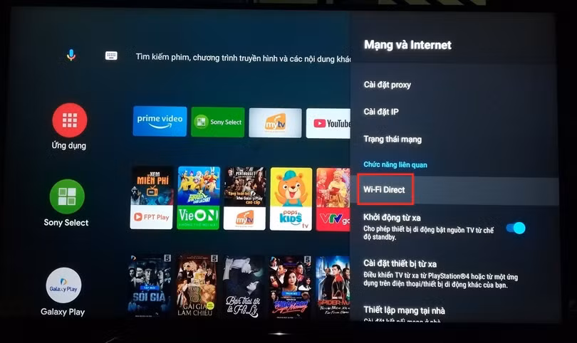Sau đó bấm chọn Wifi Direct