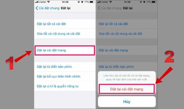 Chọn Đặt lại &gt; Đặt lại cài đặt mạng