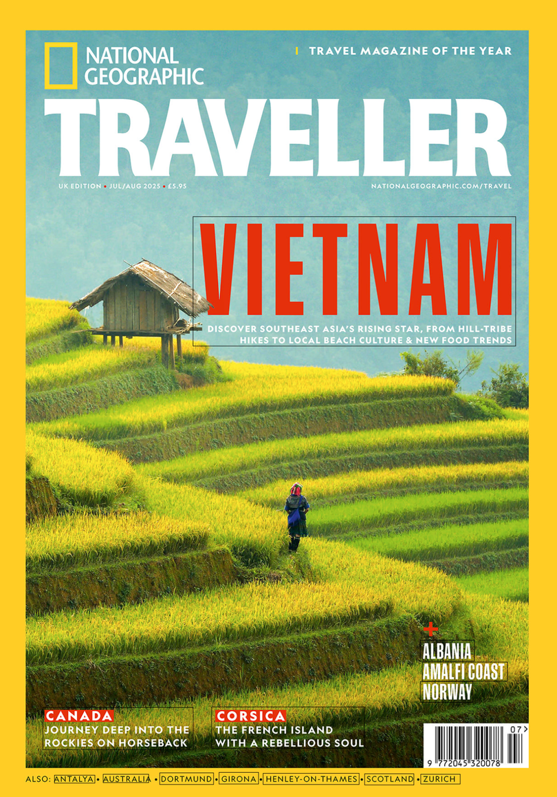 Trang bìa ấn phẩm mới nhất tháng 7-8/2025 của National Geographic Traveller. Trang bìa ấn phẩm mới nhất tháng 7-8/2025 của National Geographic Traveller.