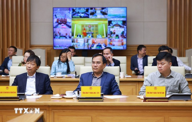 Đại diện các nhà thầu, đơn vị thi công tham dự phiên họp thứ 22 của Ban Chỉ đạo Nhà nước các công trình, dự án quan trọng quốc gia, trọng điểm ngành Giao thông Vận tải. (Ảnh: Dương Giang/TTXVN)