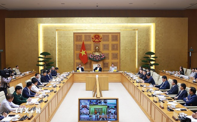 Phiên họp thứ 22 của Ban Chỉ đạo Nhà nước các công trình, dự án quan trọng quốc gia, trọng điểm ngành Giao thông Vận tải. (Ảnh: Dương Giang/TTXVN)