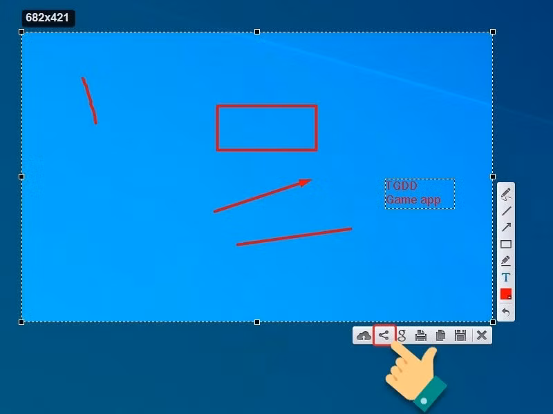 Bạn nhấn phím PrtSc rồi kéo thả chuột để chụp màn hình.