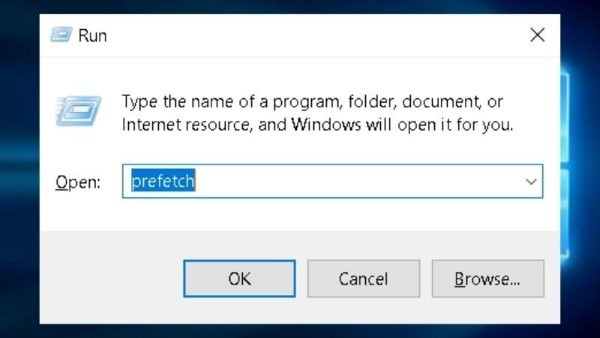 Nhập prefetch > nhấn Enter