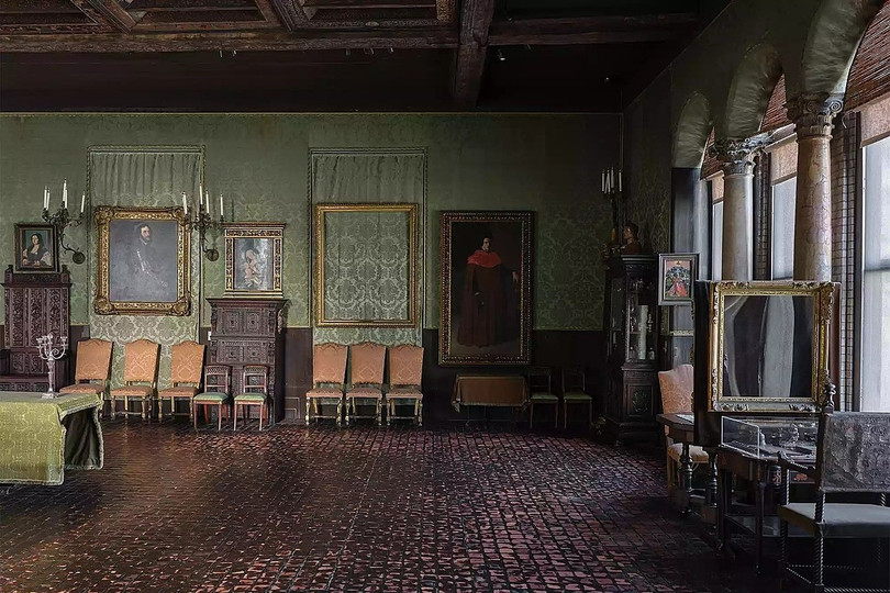 Các khung tranh để trống sau vụ cướp cách đây 35 năm. Ảnh: Isabella Steawart Gardner Các khung tranh để trống sau vụ cướp cách đây 35 năm. Ảnh: Isabella Steawart Gardner