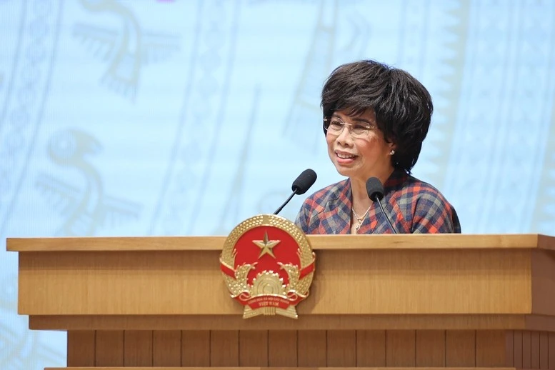 Bà Thái Hương - Chủ tịch Tập đoàn TH Group phát biểu - Ảnh: VGP/Nhật Bắc